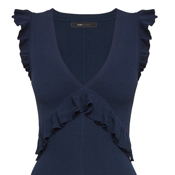 BCBG Max Azria Ruffle-Trimmed Sweater Dress - Picture 4 of 4